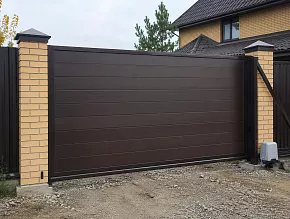 Откатные ворота из сэндвич панелей 3000x2200 купить Москва